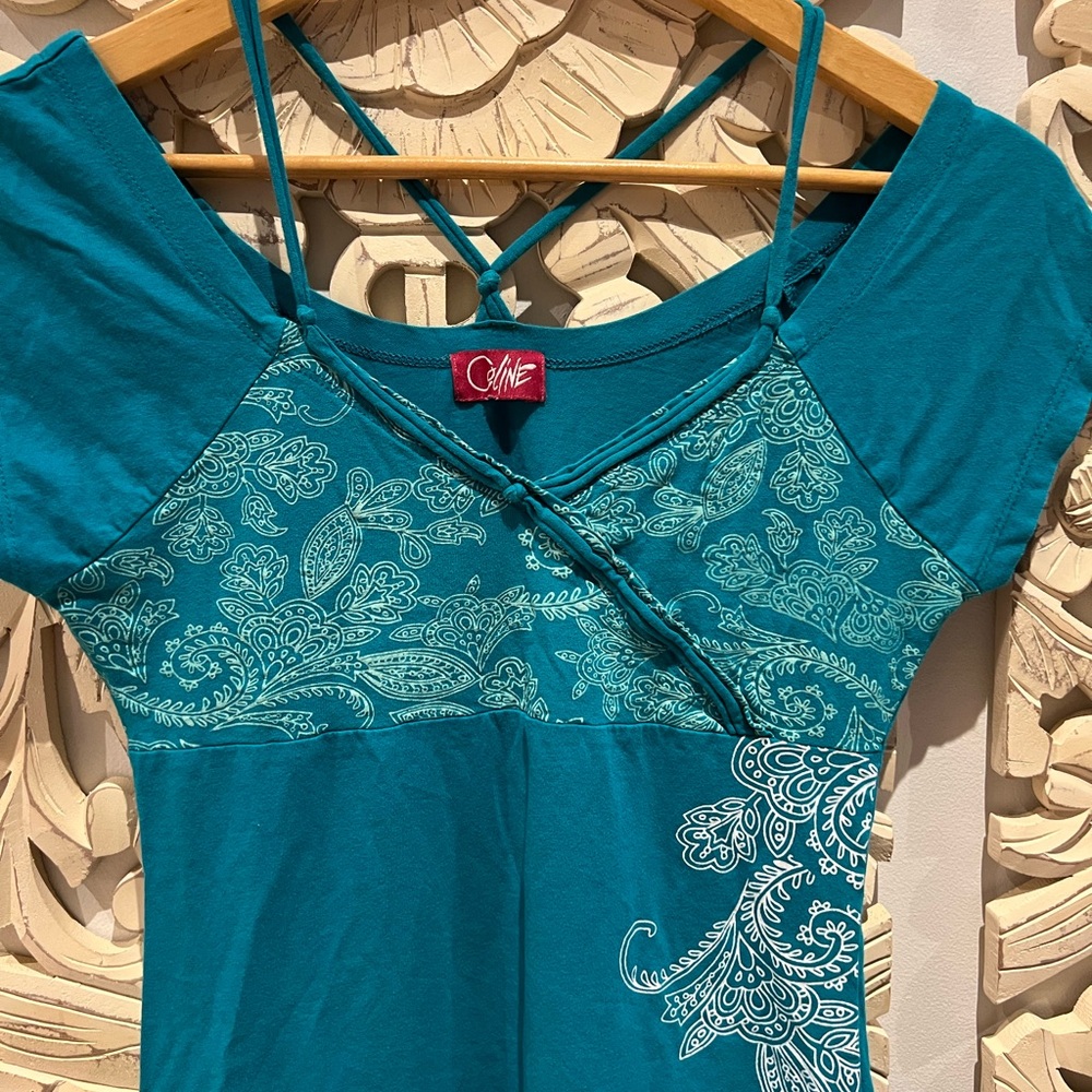 Elegant Teal Paisley Women's Blouse
